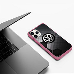 Чехол iPhone 11 Pro матовый VOLKSWAGEN, цвет: 3D-малиновый — фото 2