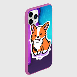 Чехол iPhone 11 Pro матовый Милый корги, цвет: 3D-фиолетовый — фото 2