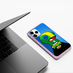 Чехол iPhone 11 Pro матовый LEON - BRAWL STARS, цвет: 3D-розовый — фото 2