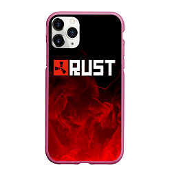 Чехол iPhone 11 Pro матовый RUST, цвет: 3D-малиновый