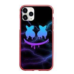 Чехол iPhone 11 Pro матовый Marshmello, цвет: 3D-красный