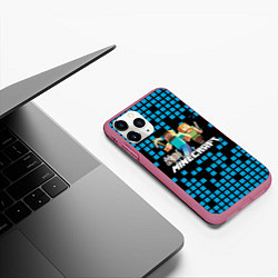 Чехол iPhone 11 Pro матовый Minecraft, цвет: 3D-малиновый — фото 2