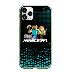 Чехол iPhone 11 Pro матовый Minecraft, цвет: 3D-салатовый