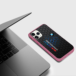 Чехол iPhone 11 Pro матовый BMW, цвет: 3D-малиновый — фото 2