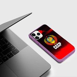 Чехол iPhone 11 Pro матовый СССР, цвет: 3D-фиолетовый — фото 2