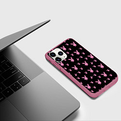 Чехол iPhone 11 Pro матовый Playboy, цвет: 3D-малиновый — фото 2