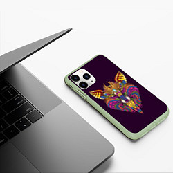 Чехол iPhone 11 Pro матовый Волшебная лиса, цвет: 3D-салатовый — фото 2