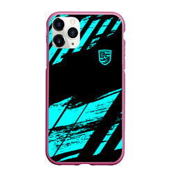 Чехол iPhone 11 Pro матовый Porsche, цвет: 3D-малиновый