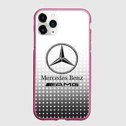 Чехол iPhone 11 Pro матовый Mercedes-Benz, цвет: 3D-малиновый