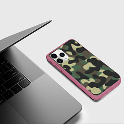 Чехол iPhone 11 Pro матовый КАМУФЛЯЖ, цвет: 3D-малиновый — фото 2