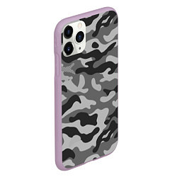 Чехол iPhone 11 Pro матовый КАМУФЛЯЖ GRAY, цвет: 3D-сиреневый — фото 2