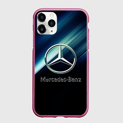 Чехол iPhone 11 Pro матовый Mercedes, цвет: 3D-малиновый