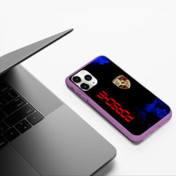 Чехол iPhone 11 Pro матовый Porsche, цвет: 3D-фиолетовый — фото 2