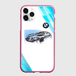 Чехол iPhone 11 Pro матовый BMW, цвет: 3D-малиновый