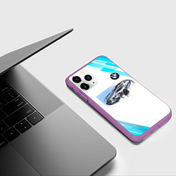 Чехол iPhone 11 Pro матовый BMW, цвет: 3D-фиолетовый — фото 2