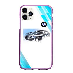 Чехол iPhone 11 Pro матовый BMW, цвет: 3D-фиолетовый