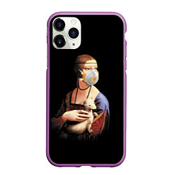 Чехол iPhone 11 Pro матовый Чечилия Галлерани - дама с горностаем, цвет: 3D-фиолетовый