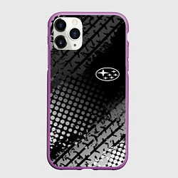 Чехол iPhone 11 Pro матовый Subaru, цвет: 3D-фиолетовый