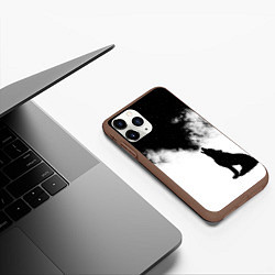 Чехол iPhone 11 Pro матовый Galaxy wolf, цвет: 3D-коричневый — фото 2
