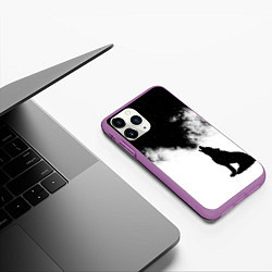 Чехол iPhone 11 Pro матовый Galaxy wolf, цвет: 3D-фиолетовый — фото 2