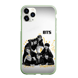 Чехол iPhone 11 Pro матовый BTS, цвет: 3D-салатовый