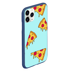 Чехол iPhone 11 Pro матовый Ароматная пицца, цвет: 3D-тёмно-синий — фото 2