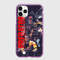 Чехол iPhone 11 Pro матовый Predator - jungle texture, цвет: 3D-фиолетовый