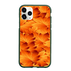 Чехол iPhone 11 Pro матовый Клен, цвет: 3D-темно-зеленый