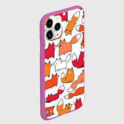 Чехол iPhone 11 Pro матовый Милые лисы, цвет: 3D-фиолетовый — фото 2