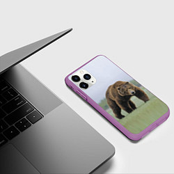 Чехол iPhone 11 Pro матовый Россия, цвет: 3D-фиолетовый — фото 2