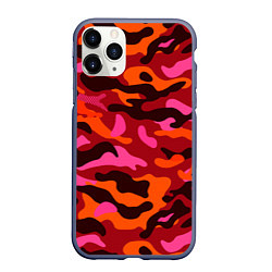Чехол iPhone 11 Pro матовый CAMOUFLAGE RED, цвет: 3D-серый