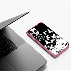 Чехол iPhone 11 Pro матовый LINKIN PARK 1, цвет: 3D-малиновый — фото 2