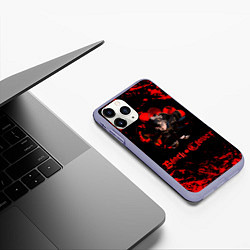 Чехол iPhone 11 Pro матовый Черный Клевер Черный Бык 8, цвет: 3D-светло-сиреневый — фото 2