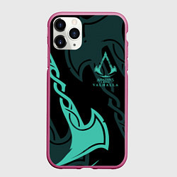 Чехол iPhone 11 Pro матовый ASSASSINS CREED VALHALLA, цвет: 3D-малиновый