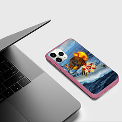 Чехол iPhone 11 Pro матовый День Победы!, цвет: 3D-малиновый — фото 2