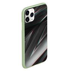 Чехол iPhone 11 Pro матовый GEOMETRY STRIPES GLITCH, цвет: 3D-салатовый — фото 2