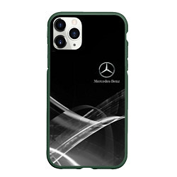 Чехол iPhone 11 Pro матовый MERCEDES, цвет: 3D-темно-зеленый