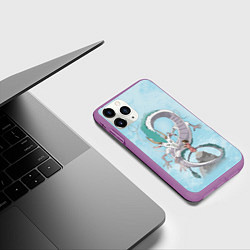 Чехол iPhone 11 Pro матовый Унесённые призраками, цвет: 3D-фиолетовый — фото 2