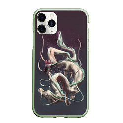 Чехол iPhone 11 Pro матовый Унесённые призраками, цвет: 3D-салатовый
