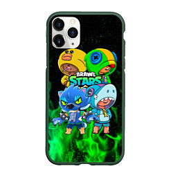 Чехол iPhone 11 Pro матовый Brawl Stars Leon Quattro, цвет: 3D-темно-зеленый