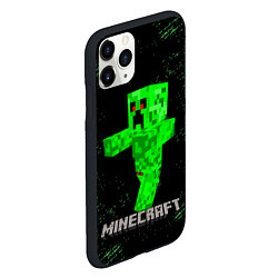 Чехол iPhone 11 Pro матовый MINECRAFT CREEPER, цвет: 3D-черный — фото 2