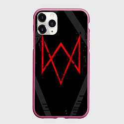 Чехол iPhone 11 Pro матовый WATCH DOGS LEGION, цвет: 3D-малиновый