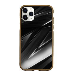 Чехол iPhone 11 Pro матовый GEOMETRY STRIPES BLACK & WHITE, цвет: 3D-коричневый