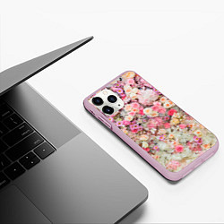 Чехол iPhone 11 Pro матовый Цветочное поле, цвет: 3D-розовый — фото 2