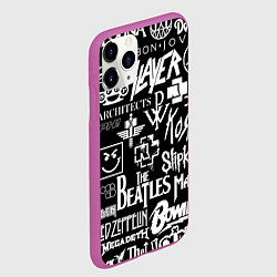 Чехол iPhone 11 Pro матовый ЛОГОТИПЫ РОК ГРУПП, цвет: 3D-фиолетовый — фото 2