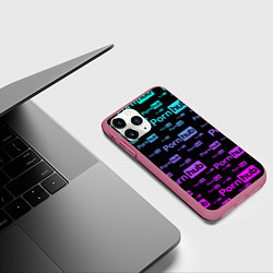 Чехол iPhone 11 Pro матовый PornHub, цвет: 3D-малиновый — фото 2