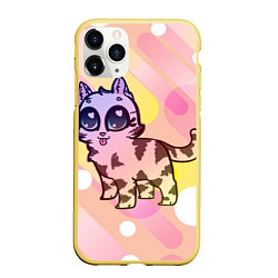 Чехол iPhone 11 Pro матовый 44 Котенка пнг пилу, цвет: 3D-желтый