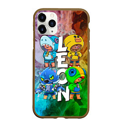 Чехол iPhone 11 Pro матовый Brawl Stars Leon Quattro