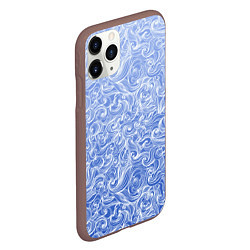 Чехол iPhone 11 Pro матовый Волны на голубом фоне, цвет: 3D-коричневый — фото 2