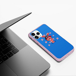 Чехол iPhone 11 Pro матовый Милый Заяц, цвет: 3D-розовый — фото 2